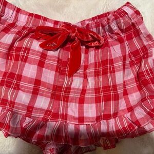 PINK Victoria's Secret Red Plaid Shorts with Bow